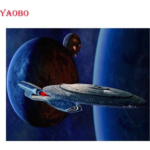 5D DIY Diamond Painting Space Spaceship Planet Full Drill Square Diamond Embroidered Mosaic Rhinestone Home Decoration Gift New