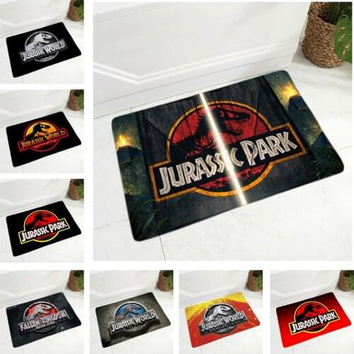 Jurassic Park Logo Doormat Decor Dinosaur Print Carpet Non-Slip Super Soft Flannel Floor Door Mat for Hallway 40x60cm Rug