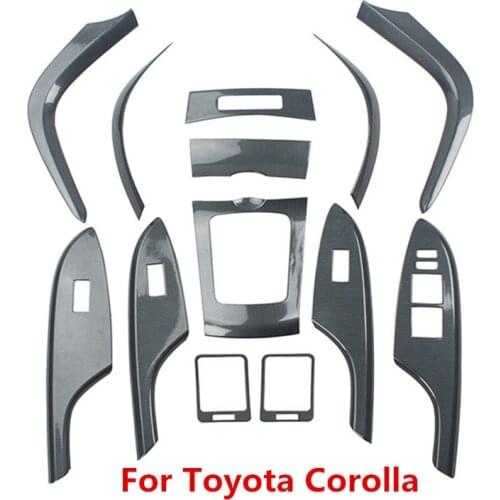 Carbon Fiber Printed Car Center Outlet AC Control Panel Cover Steering Wheel Trim for Toyota Corolla 2007 - 2010 2011 2012 2013