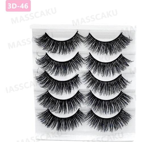 MASSCAKU 5 pairs natural false eyelashes fake lashes thick 3D Mink Lashes eyelash extension soft eyelashes maquiagem