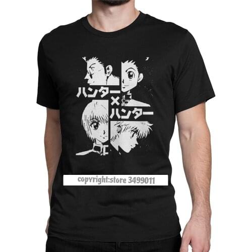 Men Tee Shirts The Hunters Fashion Tees Killua Zoldyck HXH Anime Tshirts Round Neck Clothing Birthday Gift