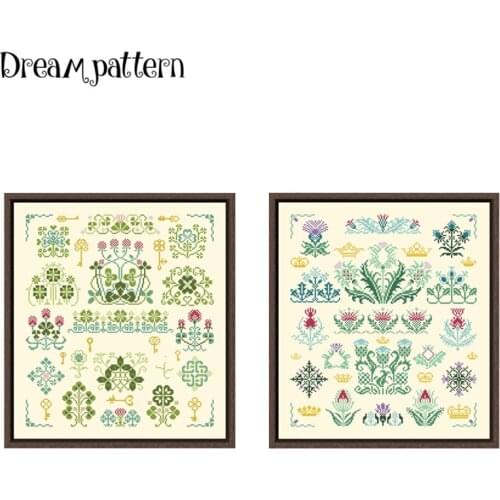 Jigsaw clover garden cross stitch kits cartoon 18ct 14ct 11ct light yellow cotton thread DIY embroidery kit for beginners