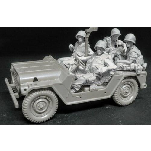 1/35 Assembly Resin Figure Kit Soldiers 5 figures(no car)
