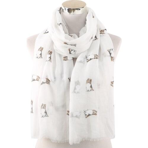 2018 New Fashion Border Collie Print Fringe Scarves And Shawls Animal Dog Print Scarf Muffler Wraps Hijab Free Shipping