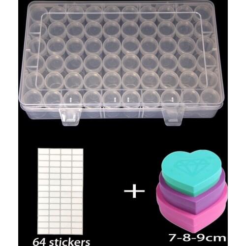 NEW 60/56 Bottles diamond painting storage box, portable bead storage box 60pcs container diamond painting accessories