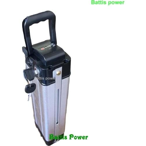 Excellent 36V 21AH Ebike Silver fish top or bottom discharge electric bike lithium battery brand cells Aluminum housing 36V 21Ah