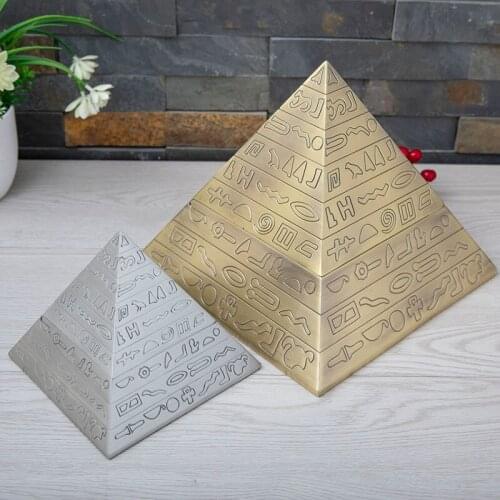 2 Sizes Ancient Egypt Pyramid Shape Metal Ashtray Vintage Home Decoration Egyptian Artcraft Men Boyfriend Gift Room Table Decor