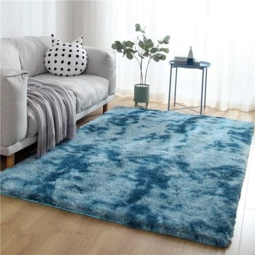 Bedroom plush bedside carpet living room coffee table mat gradient thick floor rug soft skin carpet encryption thick blanket