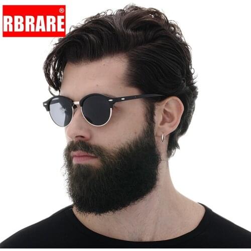 RBRARE Classic Alloy Sunglasses Women Vintage Round Mirror Sun Glasses for Men Driving Lunette De Soleil Femme UV400 Oculos