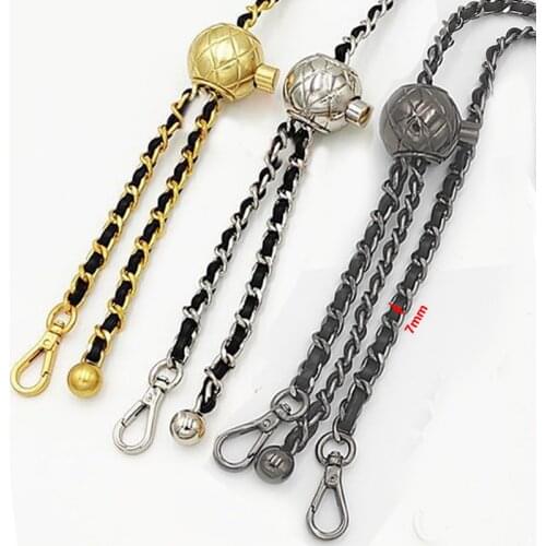 140cm Length Adjustable Bag Chain - 7mm Replacement Metal Purse Chain Shoulder Crossbody Bag Strap Handle for Small Handbag DIY