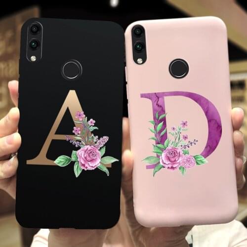 Luxury Letter Floral Case For Honor 8C Silicone Soft Coque Phone Cover For Huawei Honor 8C Back Covers Honor8C 8 C BKK-L21 6.26"