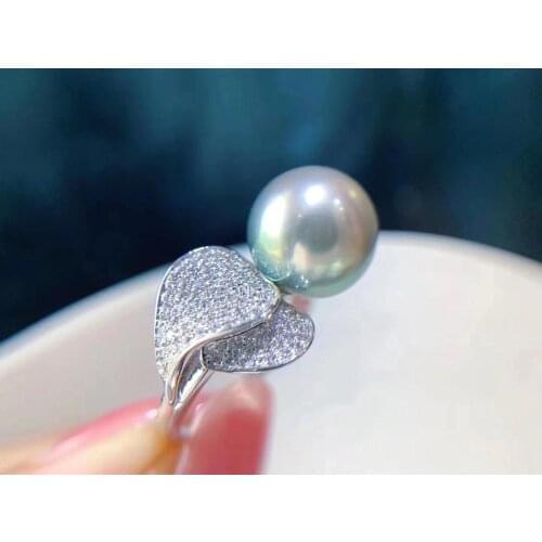 Heart 925 Sterling Silver Adjustable Ring Findings Mountings Settings Parts Fittings for Crystal Pearls Jade Corals Stones Beads