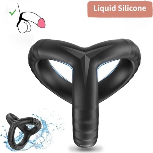 Silicone Penis Cock Ring Delay Ejaculation Super Small Chastity Cage Adjustable Penis Ring Scrotum Cockring Male Sex Toy for Men