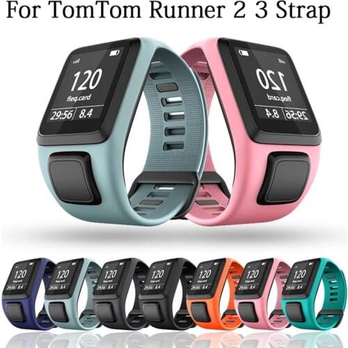 Silicone Replacement Watchband for Tom Tom 2 3 4 Series Watch Strap Wrist Band Strap For TomTom Runner 2 3 GPS Watches