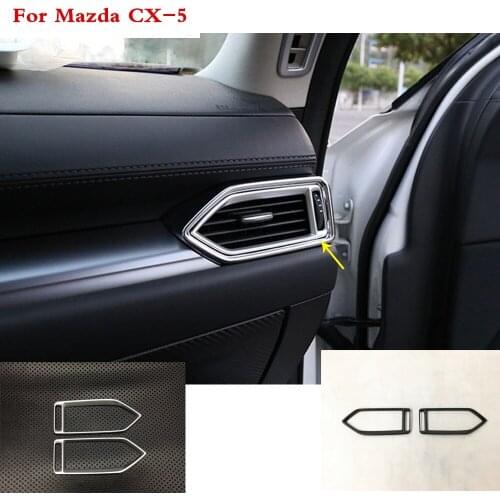Car styling garnish cover trim ABS chrome front left+right Air conditioning Outlet Vent For Mazda CX-5 CX5 2nd Gen 2017 2018