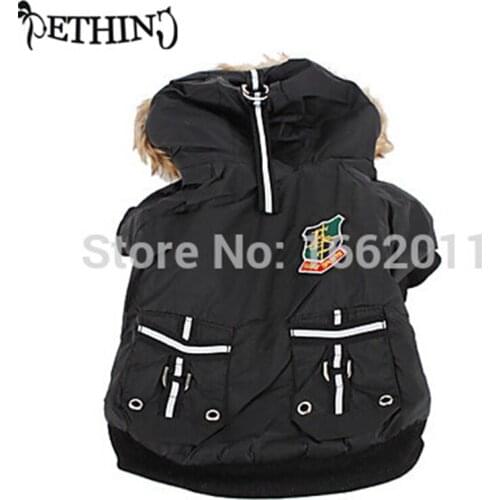 Quilted Warm Hoodie Dog Jacket Hot Design Pet Dog Jacket Winter Dog Clothes Small Dog Winter Clothes (XS-L, Black)