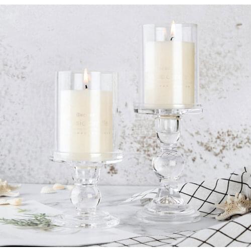1pc 3.46 / 4.52 / 5.51 In Glass Candle Holder for Home Decor Handmade Candle Holders Modern Ornament Candlestick Holder