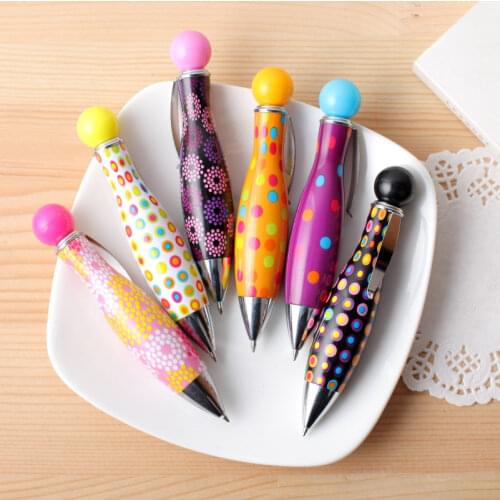 48pcs/lot Style pen creative stationery mini bowling ball fat short ballpoint pen 0.5mm blue ink 6 designs pen
