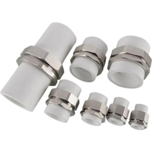 PPR pipe double end copper union direct head 1 / 2 3 / 4 1 "20 / 25 / 32 / 40 / 50 / 63 / 75 water pipe fittings