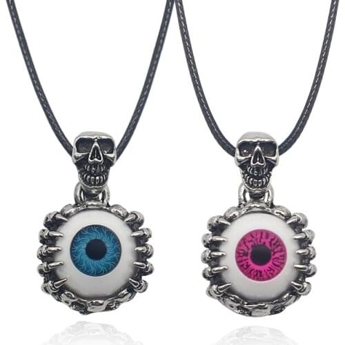 Fashion Retro Necklace Male Punk Style Devils Eye Gothic Skull Alloy Pendant Collar Jewelry Gift 2020 New