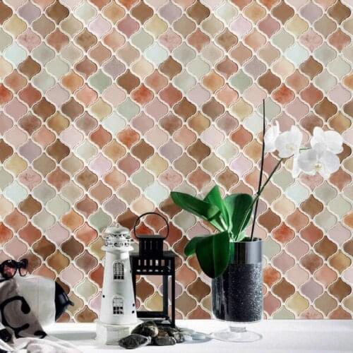 3D Waterproof Mosaic Tile Wall Sticker DIY Self-Adhesive Tiles Decals Decor The Wall of the Bathroom Kitchen Decorative Tile