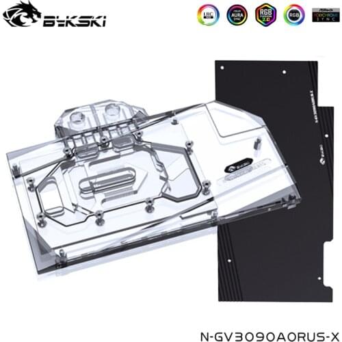 Bykski GPU Water Block For GIGABYTE Geforce RTX 3090 AORUS 24G ,3080 10G, With Back Plate Watercooler ,N-GV3090AORUS-X