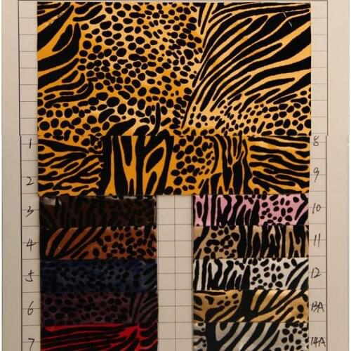 High quality leather fabric decoration Flocking flower leather zebra grain artificial PU leather 100% material furniture handbag