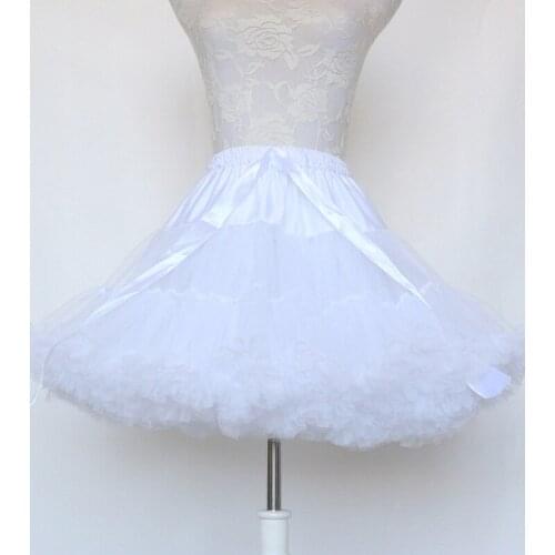 Womens Elastic Waist Chiffon Petticoat Dames Puffy Tutu Tulle Skirt Princess Ballet Dance Pettiskirts Underskirt CQ053
