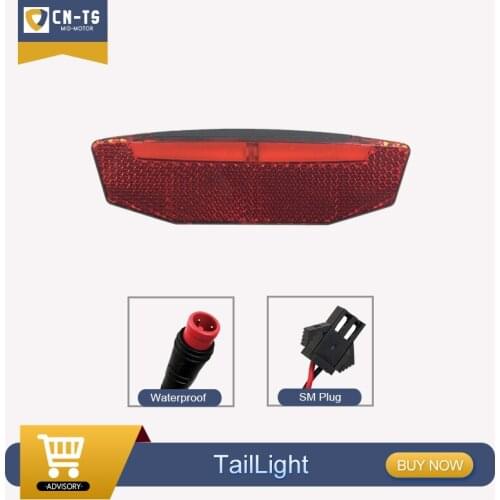 Ebike RearLight/TailLight 12V-72V Tongsheng TSDZ2 Lighting Electric Bicycle Accessories For 250W-500W Mid-Drive Motor Kit
