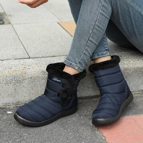 Snow Boots Womens Boots Non-slip Women Winter Boots Fur Warm Ankle Boots For Women Down waterproof Booties Botas Mujer