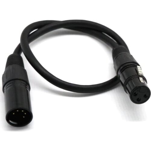 0.5M 5 Pin XLR Male Connector For 3 Pin DMX Female Connector Adapter Cable