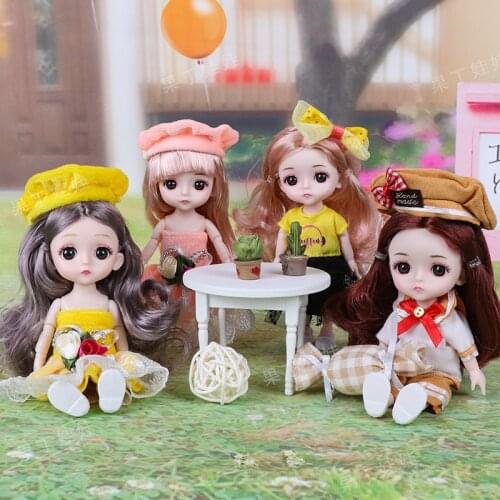 1/8 BJD Doll Cute Smile Face Girl Fashion Doll Ball Jointed Dolls + Makeup + Farmhouse Style Skirt + Shoes + Wigs Dolls For Girl