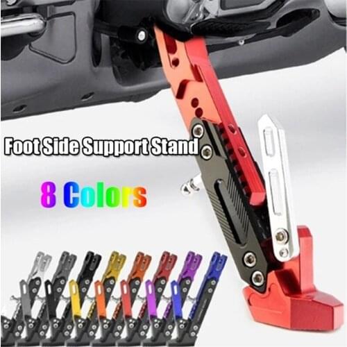 1pcs Motorcycle Adjustable Kickstand Foot Side Support Parking CNC Aluminum Alloy Electric Motorbike Foot Stand Universal
