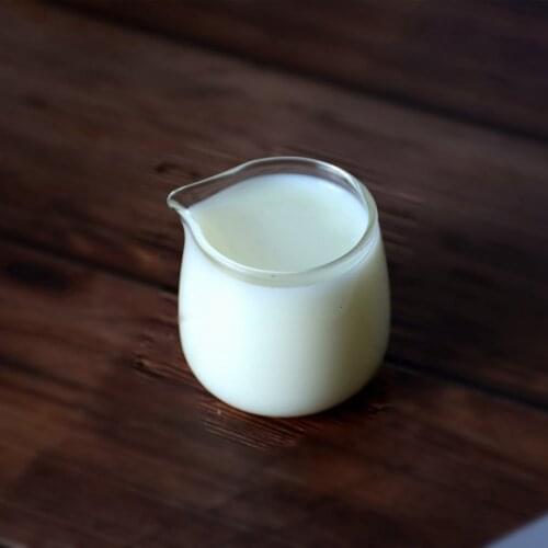 1Pcs Thickened Glass Single Spout, Wood Handle Measuring Cup, Home Mini Glass Cup With Handle For Milk Coffee Espresso Making