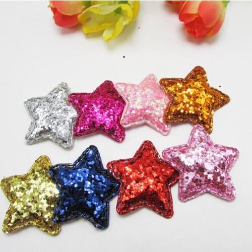 10PCS Beautiful PU Leather Star Ball Padded Appliques For clothes DIY Baby hair Clip Headwear Decor Ornament Accessories