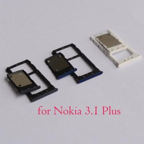 2pcs/set Original New SIM Tray Holder SD Card Reader Slot Adapter for Nokia 3.1 Plus