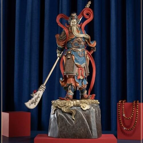 54cm Large 2021 Asia High grade Decorative mascot Home store company Shrine Good luck God of wealth GUAN GONG BRONZE Sculpture