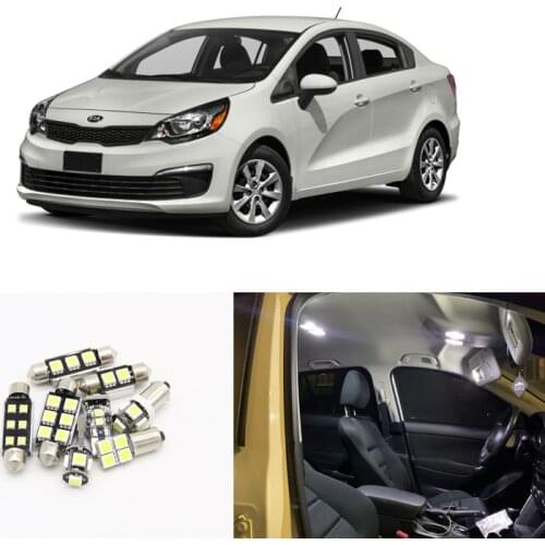 For Kia Rio 1 2 3 4 DC JB UB YB 2001-2020 Canbus White Led Car Auto Interior Package Light Kits Trunk License Plate Lighting