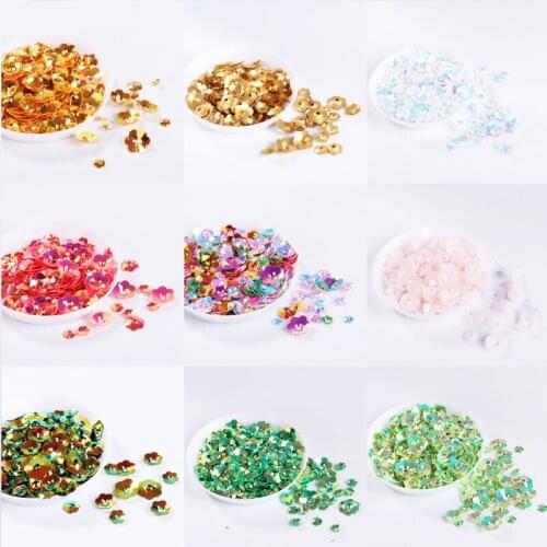 10g mixed size imported golden light concave plum sequins jewelry with flashes manual DIY sequins nightclub clothing accessories