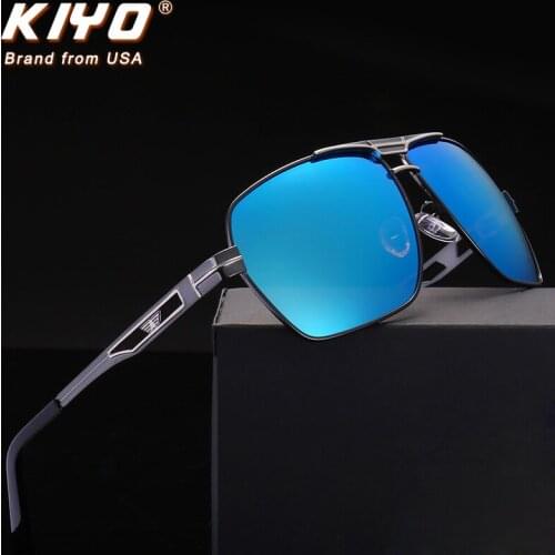 KIYO Brand 2020 New Men Square Polarized Sunglasses Metal Classic Sun Glasses High Quality UV400 Driving Eyewear 2648
