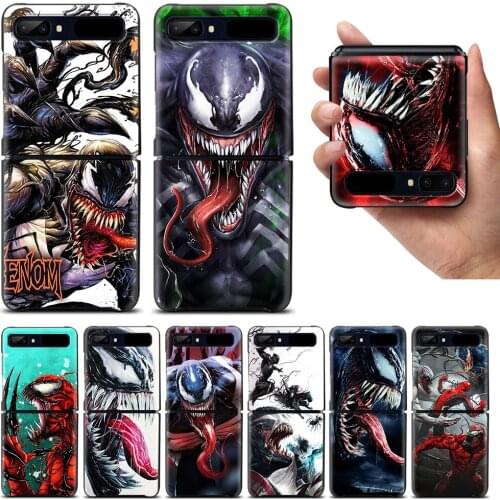Venom Marvel cool Shockproof Cover for Samsung Galaxy Z Flip Flip3 5G Black Phone Case Shell Hard Fundas Coque Capa