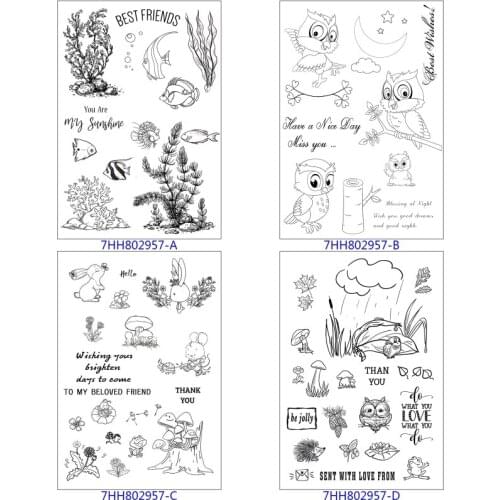 Seabed Goldfish DIY Silicone Clear Stamp Cling Seal Scrapbook Embossing Album Decor Craft Retailsale