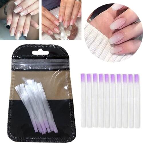 10 Pcs/Pack Fiberglass Nail Extens Acrylic Tips Fiberglass Extension Fiber Glass for Nails Silk Building Extension Manicure Tool