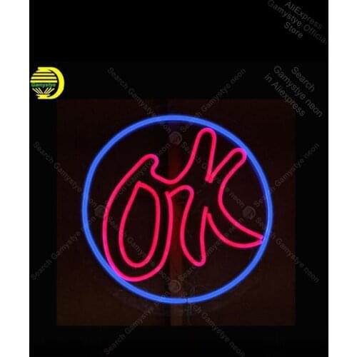 NEON SIGN For OK Used Car LED Wall Sign Signboard GLASS outdoor lighting store budweiser neon sign Recreation Room Neon Art Sign