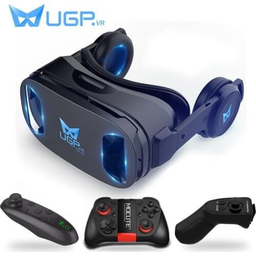UGP U8 VR Glasses 3D Headset version IMAX Virtual Reality Helmet 3D Movie Games With Headphone 3D VR Glasses optional controller