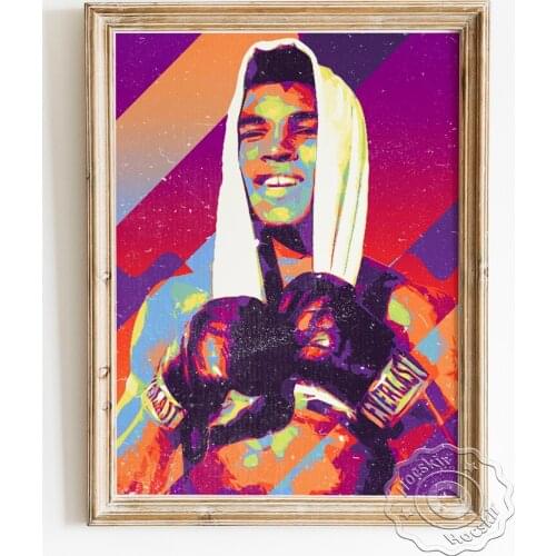 Male Boxer Muhammad Ali Poster, Century Top Athlete Art Prints, Sports Star Fans Collection Canvas Painting, Modern Club Decor