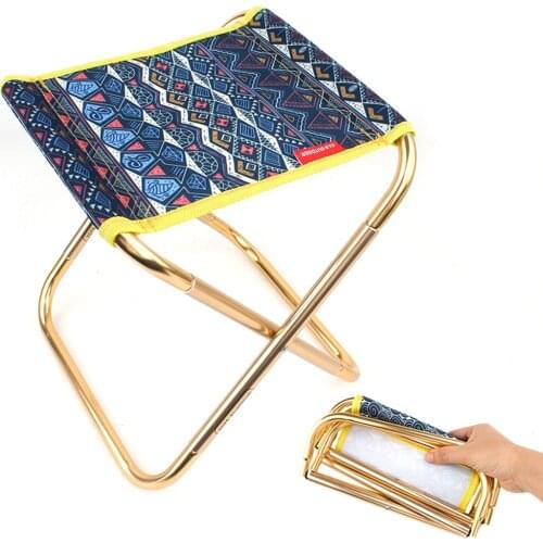 Portable Folding Small Stool Outdoor Mini Home Camping Fishing Chair Train Extended Seat Furniture Aluminum Alloy Adult Chair