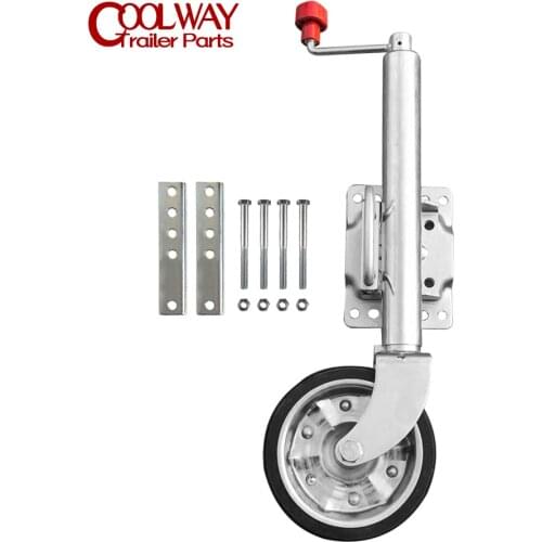 8 Inch Jockey Wheel Swing Up Solid Rubber Wheel Capacity 1500 Lbs Caravan RV Boat Trailer Jack Parts Accessories