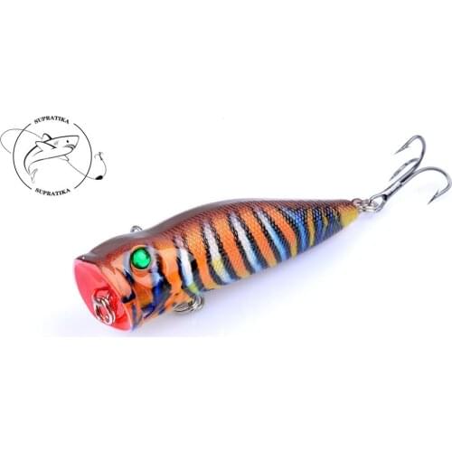 1Pcs 7.5cm/5.4g 3D Painting Crankbait Popper Lures Fishing Baits Floating Artificial Hard Isca Tackle Wobblers For Sea Fishing