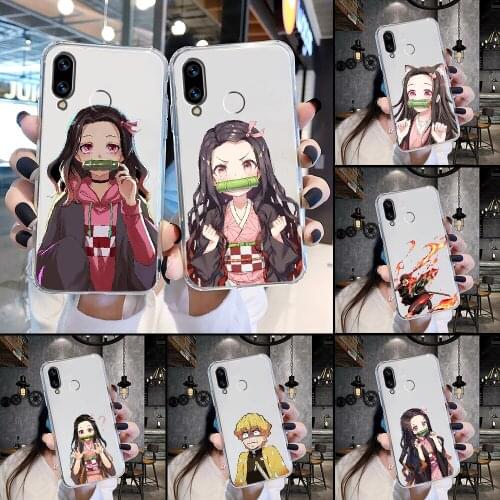 Demon Slayer Kamado Nezuko Phone Case Transparent For Huawei Honor 6 7 8 9 10 10i 20 A C X Lite Pro Play transparent silicone
